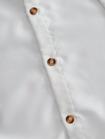 ROMWE MEN Men's Short Sleeve Deconstructed Design Casual Shirt