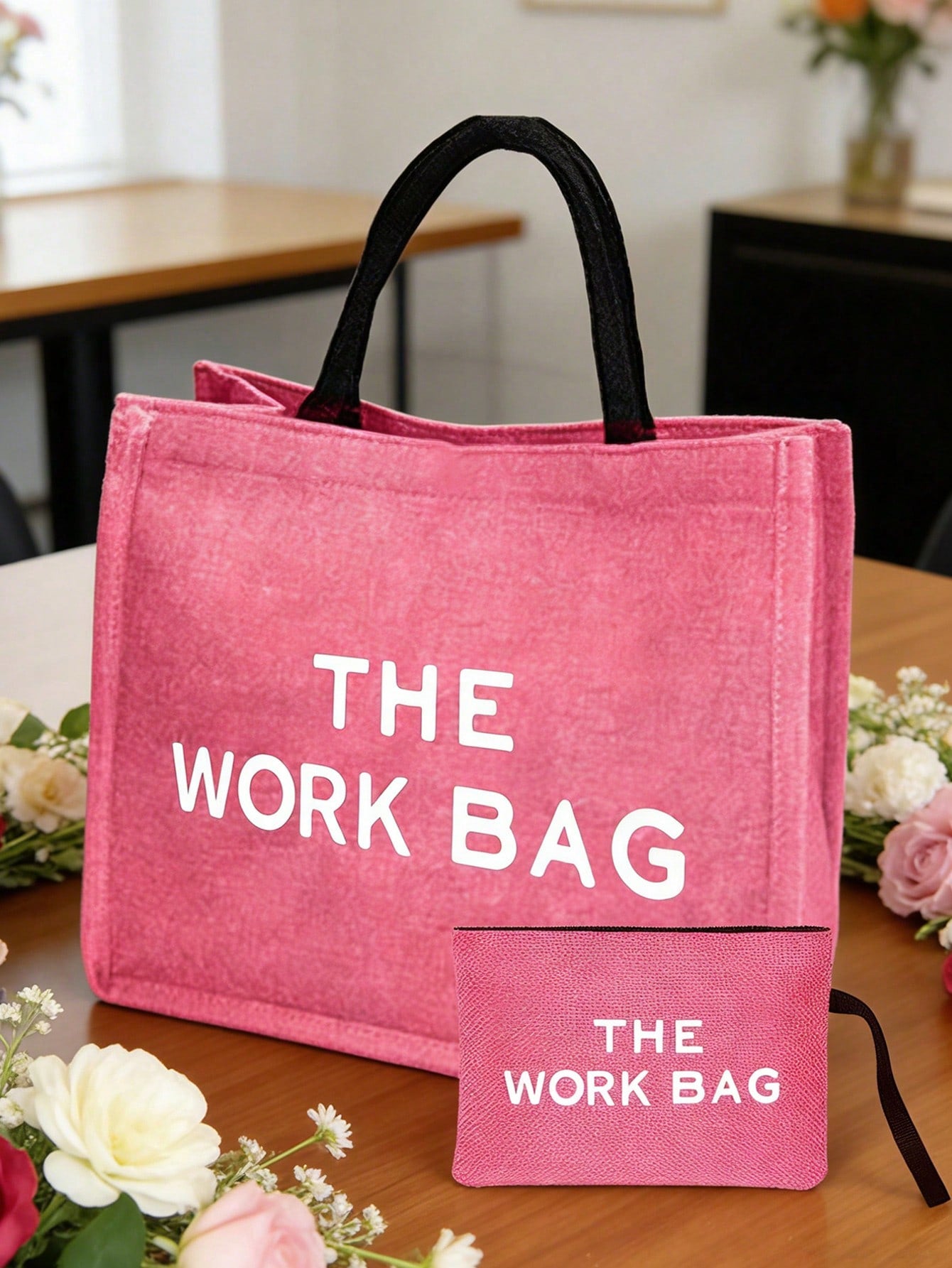 Rose Red Floral Print Linen Tote Bag, Rose Red Canvas Shopping Bag, Teacher Appreciation Gift, Women's Large Capacity Linen Handbag. Large Capacity, Can Carry Small Wallet, Ideal Shopping Bag. Multifu