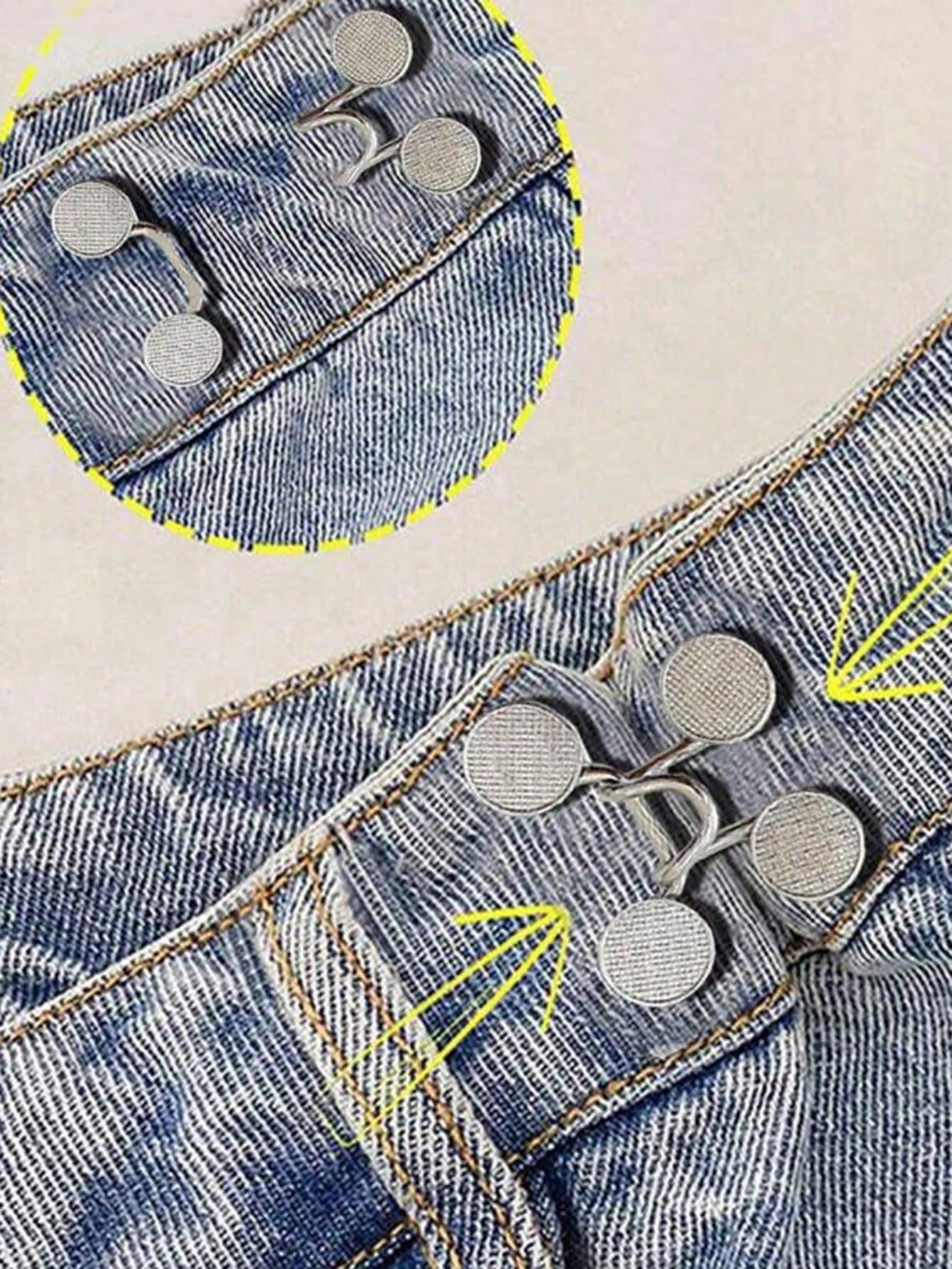 Round Waist Clasp Clip, Waist Cincher Clip, Needle-Free Detachable For Jeans, Skirts, Collars, And Brooches. Durable Metal Adjustable Pants Button, Metal Buckle, Fashionable Detachable Pants Clip, Uni