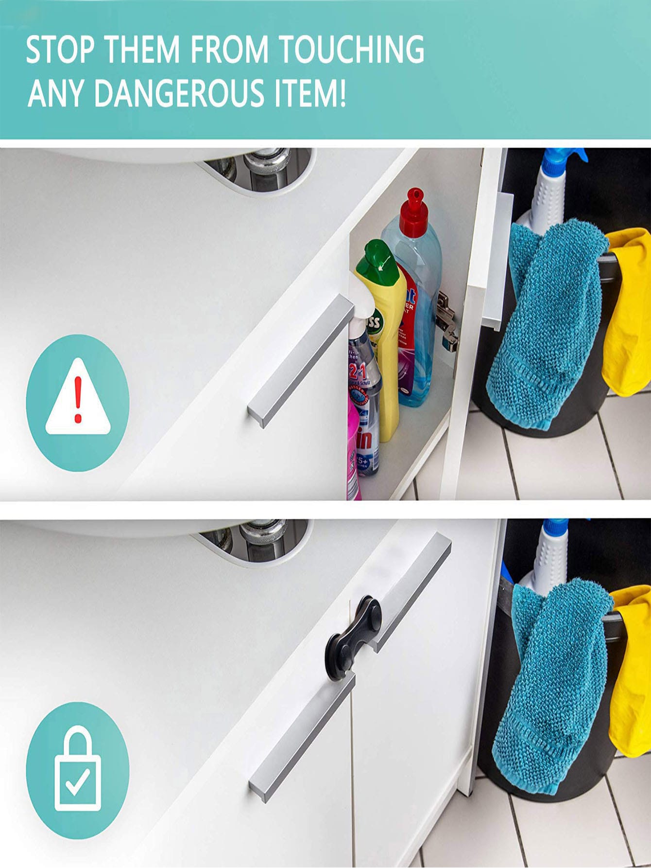 Safety Lock Daily Protection Accessories Baby Lock Suitable For Cabinets, Drawers, Refrigerators And More. Easy Installation, No Drilling Required