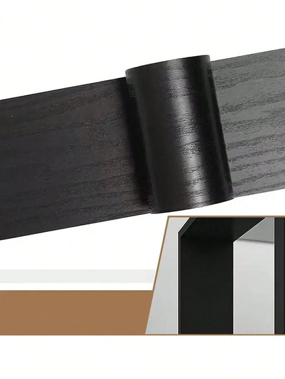 Self-Adhesive Wood Grain Repair Sticker For Door Frames- Black Vinyl Decorative Covering Tape For Damaged Wood, Easy Application, Hides Imperfections, Perfect For Bedroom Or Living Room Decor,For Tab