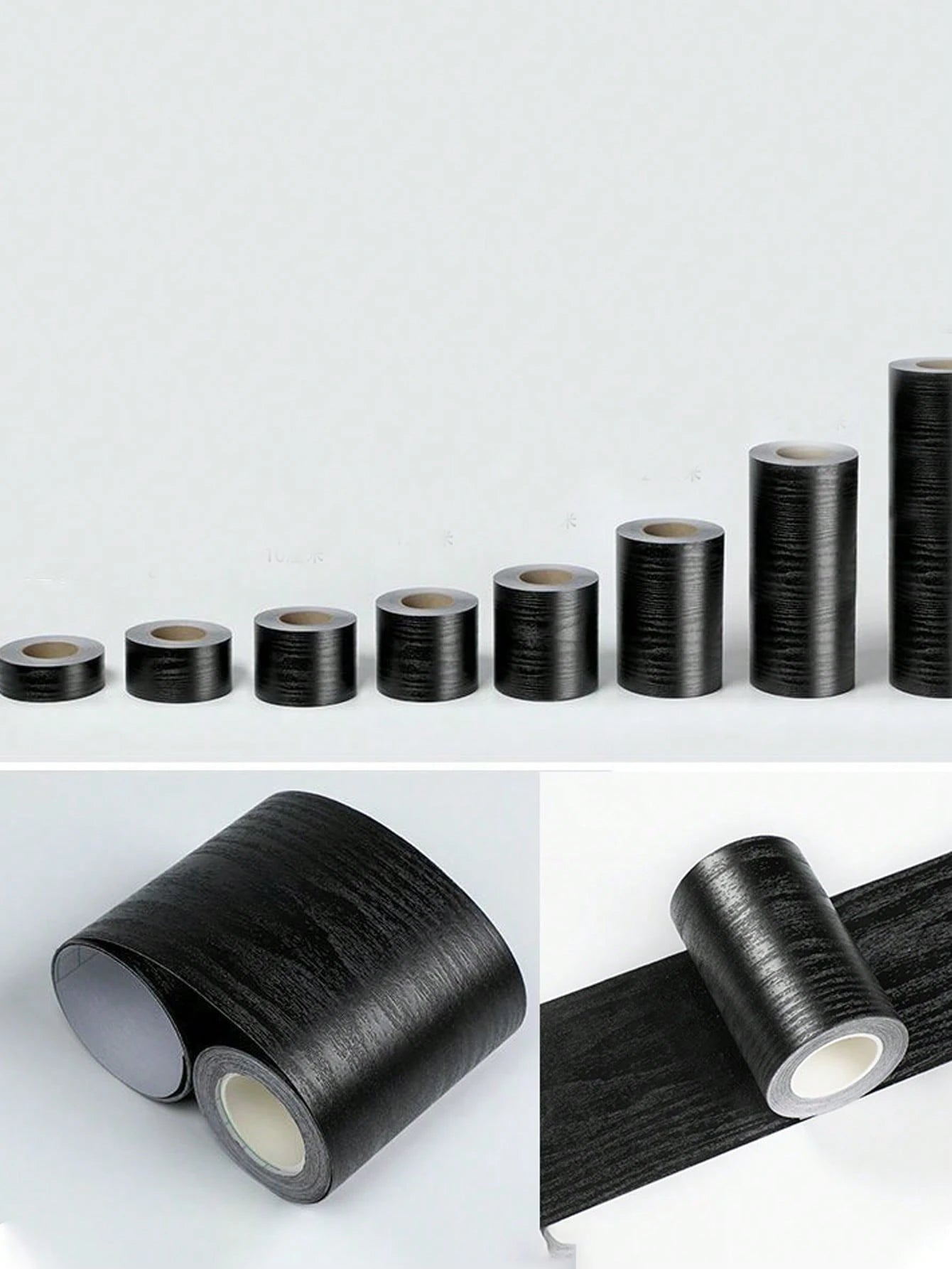 Self-Adhesive Wood Grain Repair Sticker For Door Frames- Black Vinyl Decorative Covering Tape For Damaged Wood, Easy Application, Hides Imperfections, Perfect For Bedroom Or Living Room Decor,For Tab
