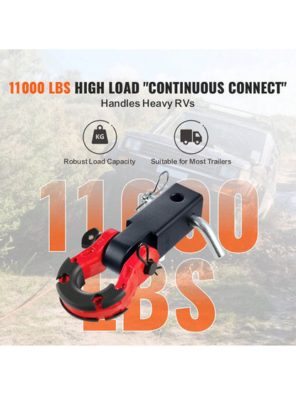 Shackle Hitch Receiver For 2" Receivers, Breaking Strength 44100 Lbs-66000 Lbs, D-Ring Shackle With Trailer Hitch Lock Pin, Heavy Duty Towing Accessory For Truck, SUV Recovery, Aluminum Alloy Or Alloy