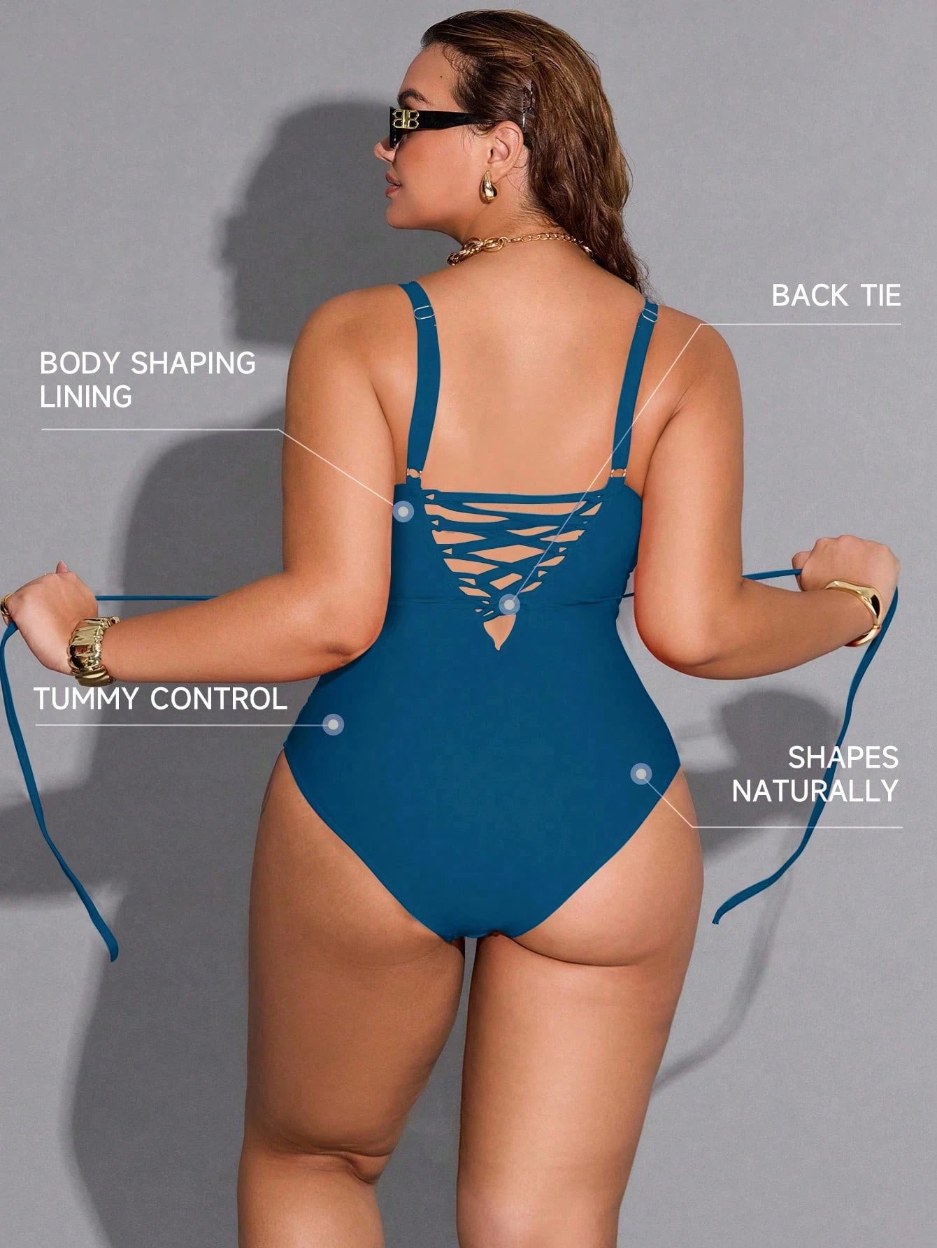 Shapewave Plus Size Women Sexy One-Piece Swimsuit