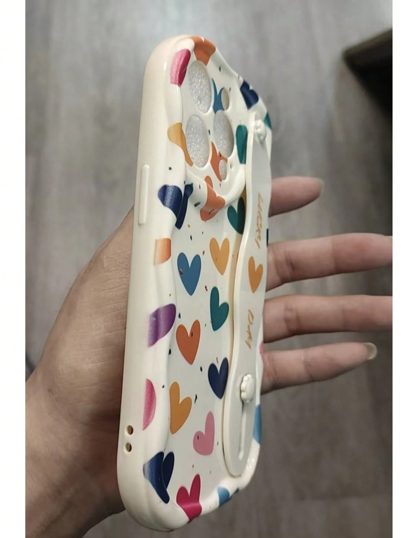 Shockproof Heart Pattern Novelty 1pc Fashion Love Print Thick Anti-Drop Phone Case With Stand Compatible With Apple & Series Waterproof Shockproof Scratch Resistant Anniversary Birthday Gift