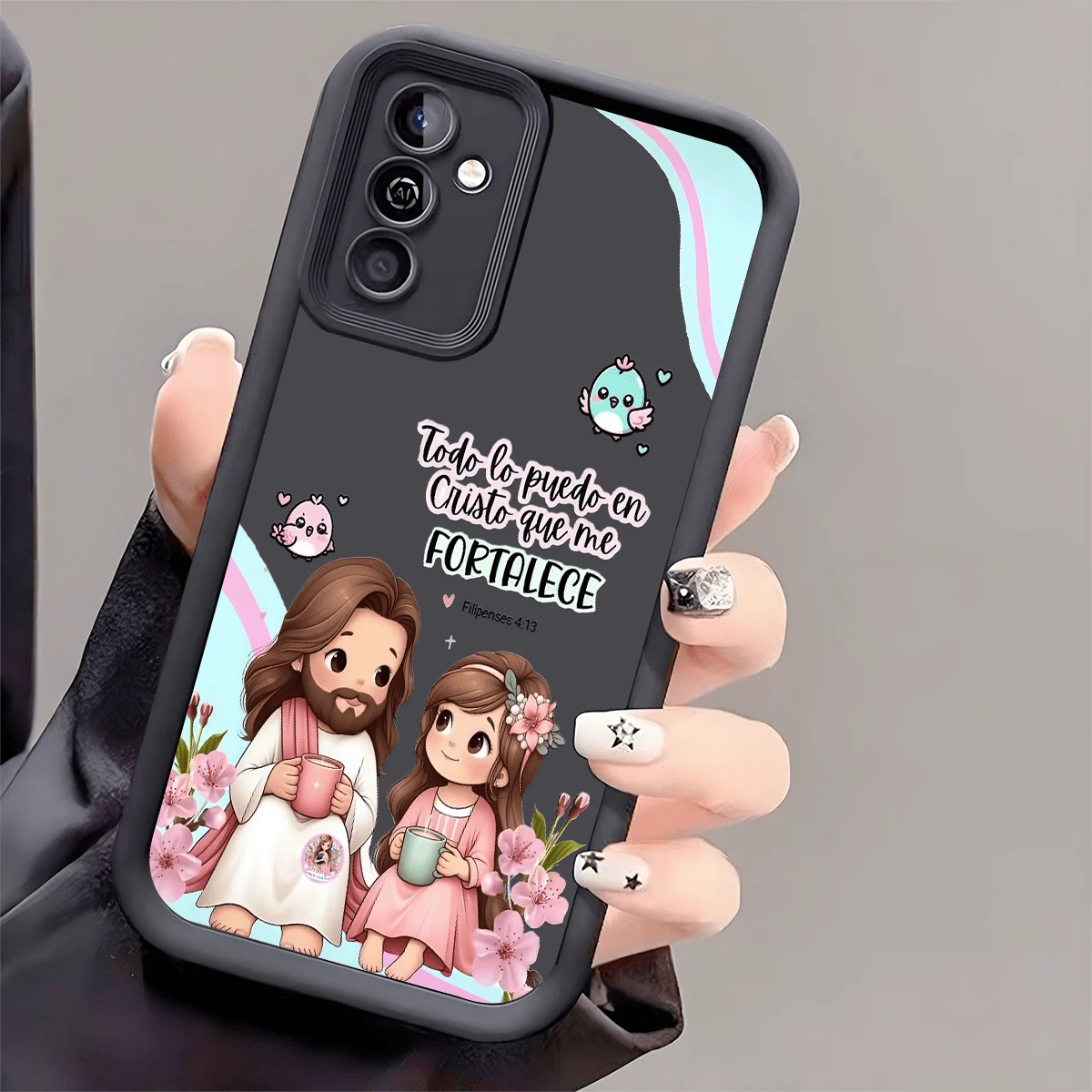 Shockproof Religious Mythological Character Elements Fashion Phone Cases Cartoon Religious Inspirational Slogan Phone Case, Anti-Slip Protective Cover Compatible With IPhone, Compatible With Honor, Co