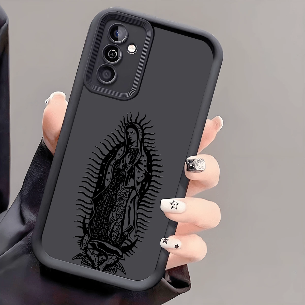 Shockproof Religious Mythological Character Elements Fashion Phone Cases Cartoon Religious Inspirational Slogan Phone Case, Anti-Slip Protective Cover Compatible With IPhone, Compatible With Honor, Co