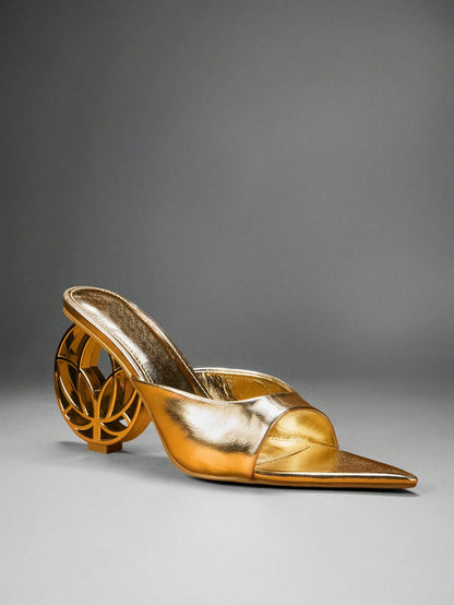 SHUZIA Women's Glorious Chic Party Sexyollow Ball Shaped Heel Slip-On Sandals