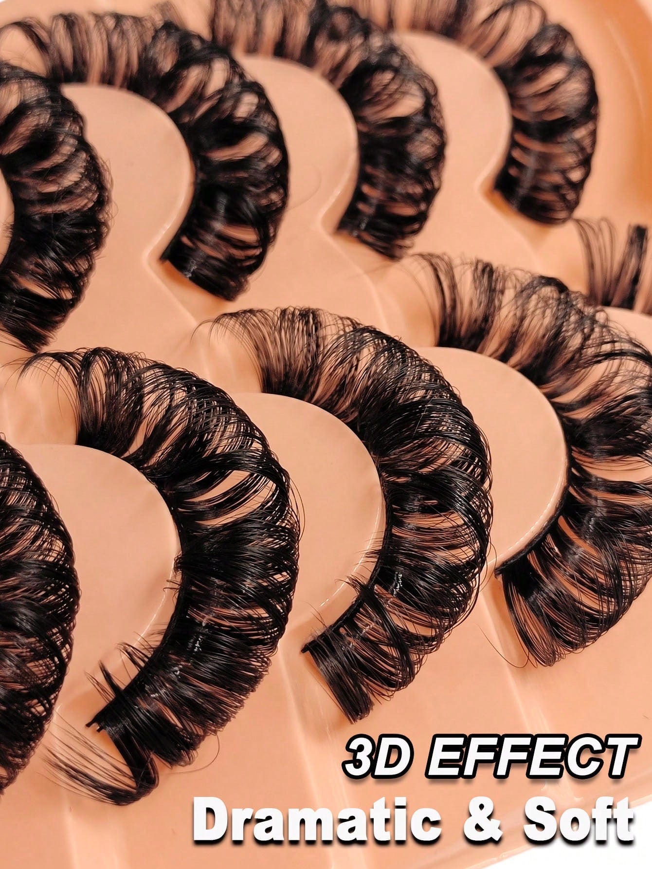 Sibeuna 7 Pairs 25mm Volume Eyelashes Long-Lasting Thick D Curl Eyelashes Fluffy Dramatic For Costume Party Lashes