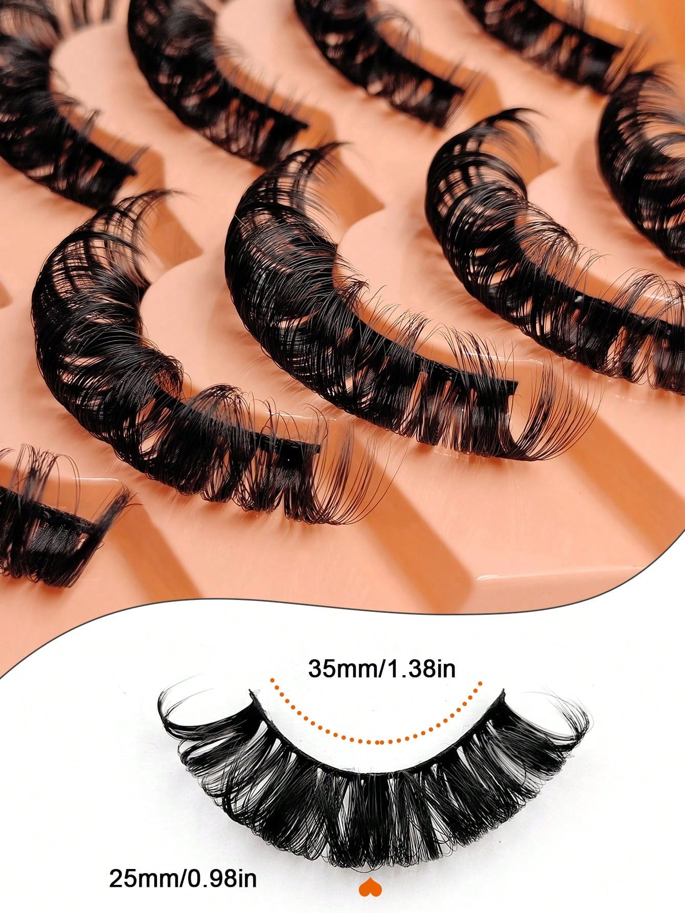 Sibeuna 7 Pairs 25mm Volume Eyelashes Long-Lasting Thick D Curl Eyelashes Fluffy Dramatic For Costume Party Lashes