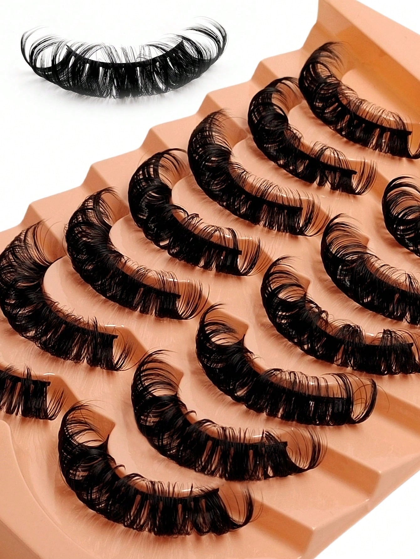 Sibeuna 7 Pairs 25mm Volume Eyelashes Long-Lasting Thick D Curl Eyelashes Fluffy Dramatic For Costume Party Lashes