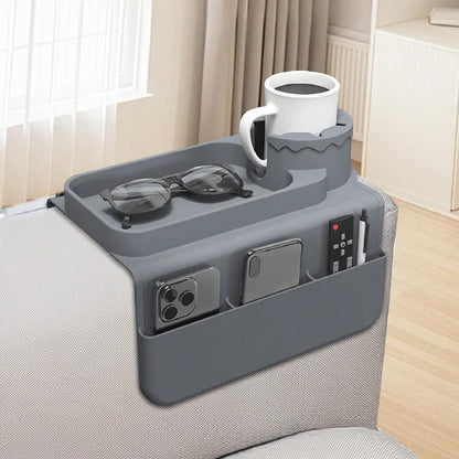 Silicone Couch Cup Holder With 4 Pocket, Multifunctional Drink Organizer, Dirt-Resistant And Anti-Slip Sofa Armrest Tray, Dual Sided Caddy, Foldable Sofa Storage Tablets, Mobile Phones, Remote Control