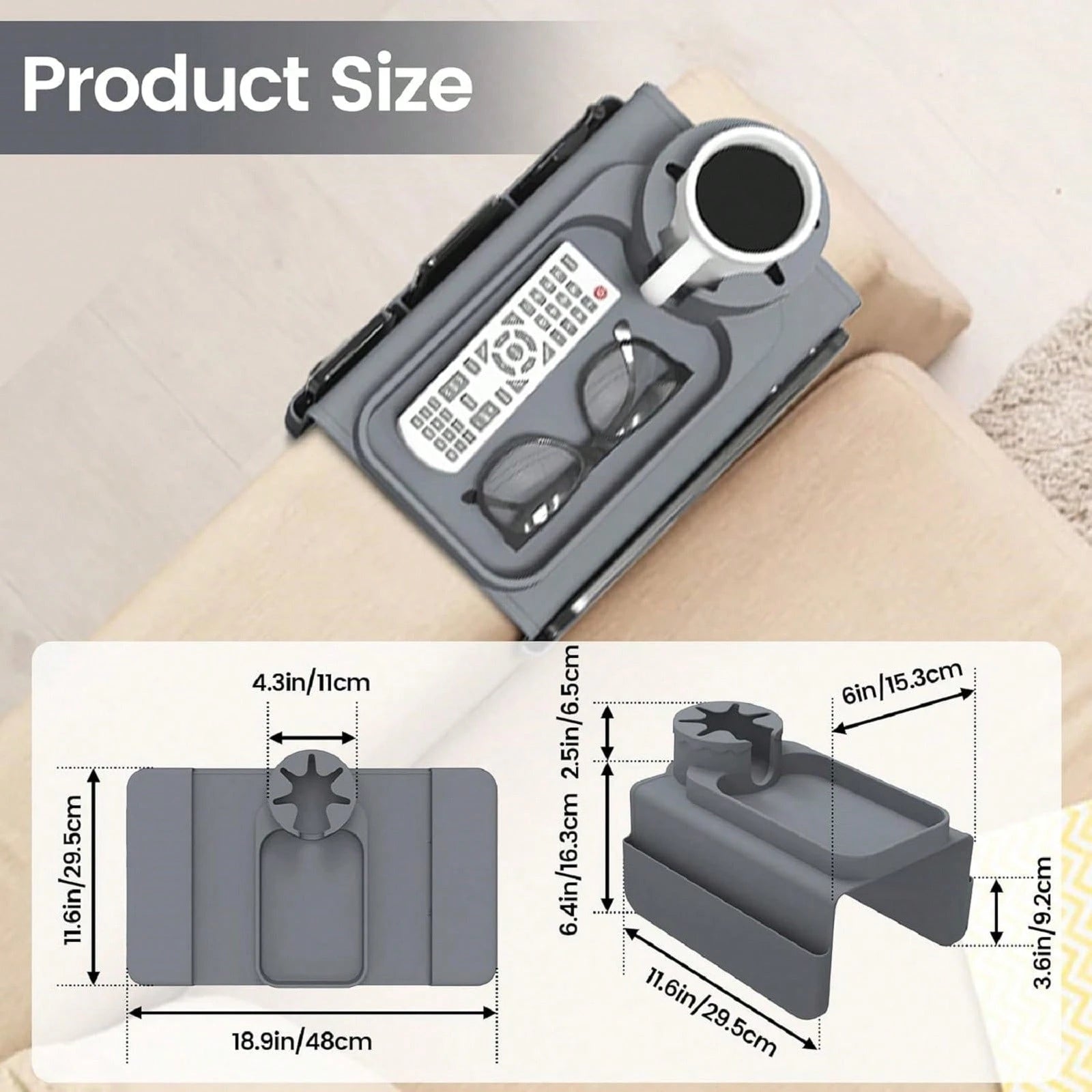 Silicone Couch Cup Holder With 4 Pocket, Multifunctional Drink Organizer, Dirt-Resistant And Anti-Slip Sofa Armrest Tray, Dual Sided Caddy, Foldable Sofa Storage Tablets, Mobile Phones, Remote Control