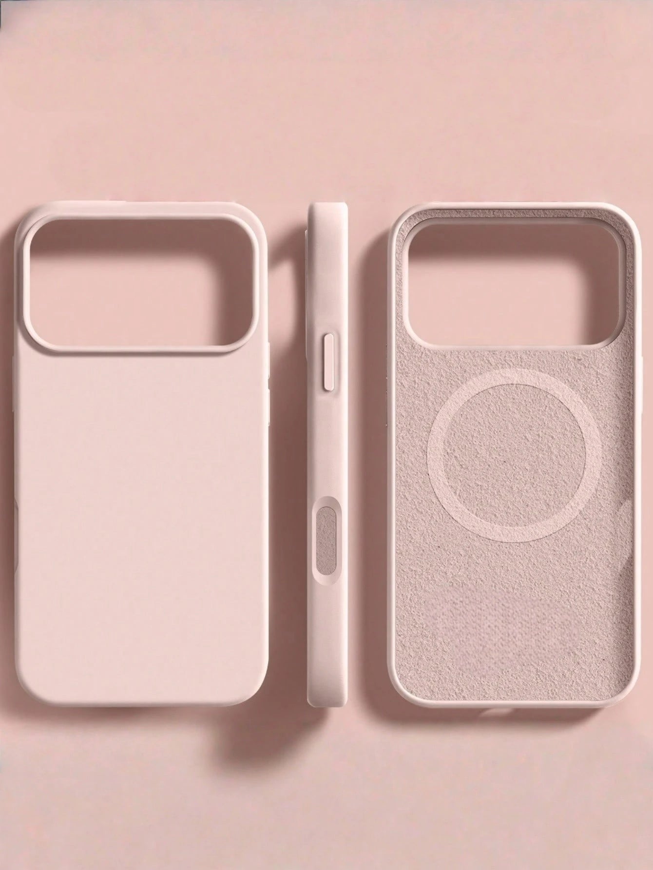 Silicone Minimalist Pink Magnetic Minimalist Pink Magnetic Liquid Silicone 1pc Minimalist Liquid Silicone Magnetic Wireless Charging Protective Case Compatible With 17 Air 16 14 13 12 15 Pro Max Plus