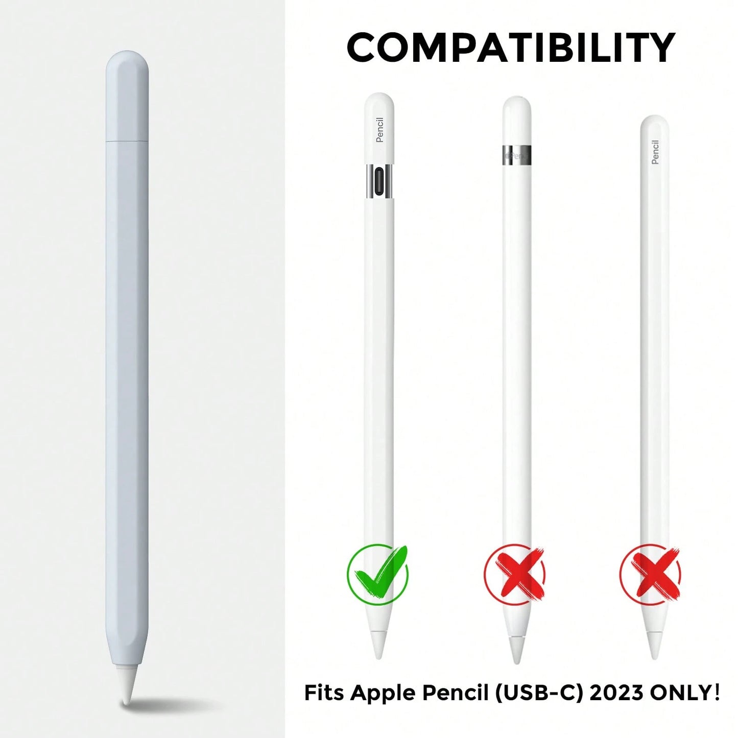 Silicone Protective Case Compatible With Apple Pencil Pro And 2nd Generation Apple Pencil, Includes 3 Replacement Pencil Tips