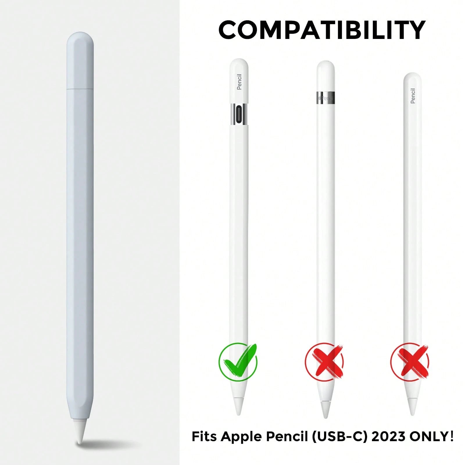 Silicone Protective Case Compatible With Apple Pencil Pro And 2nd Generation Apple Pencil, Includes 3 Replacement Pencil Tips