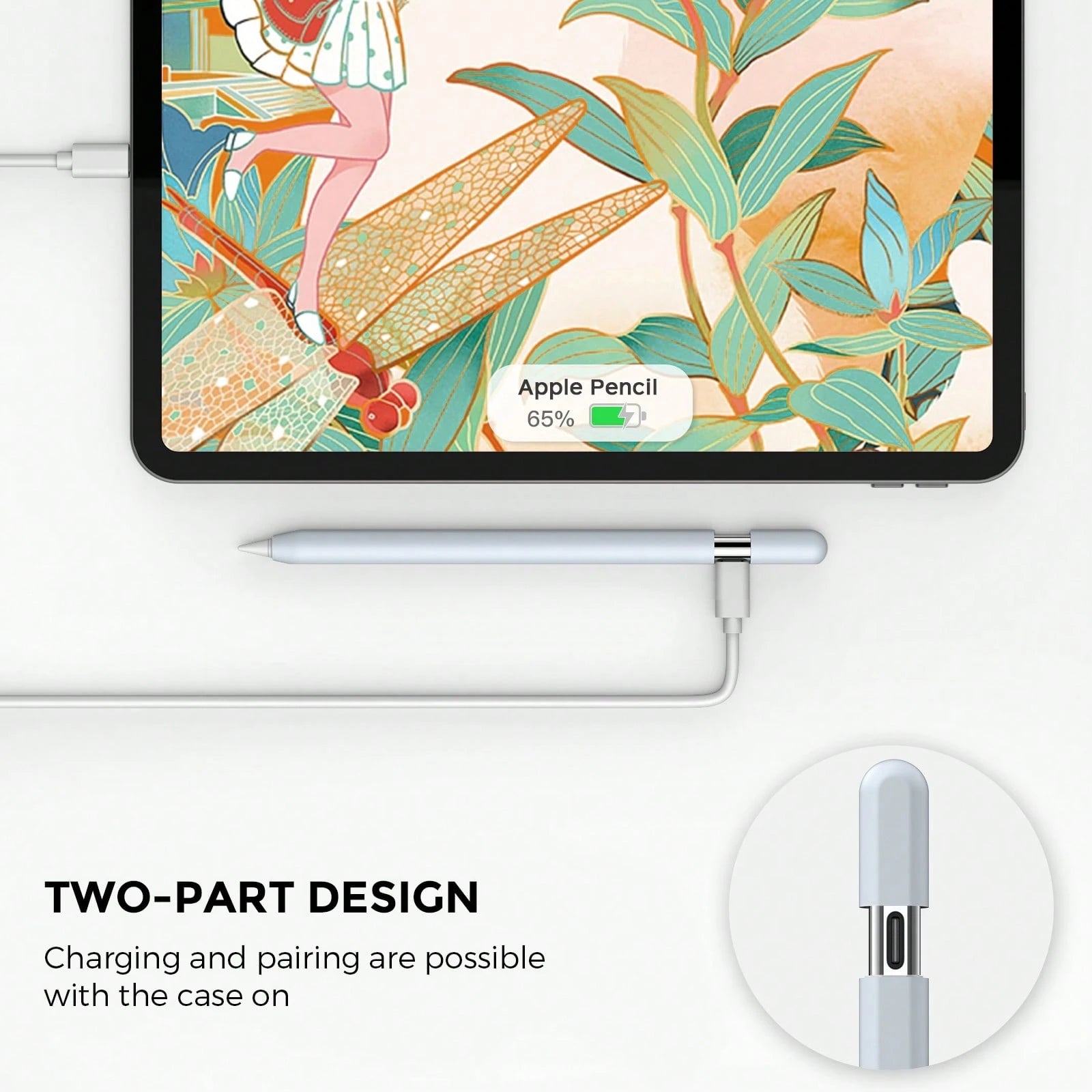 Silicone Protective Case Compatible With Apple Pencil Pro And 2nd Generation Apple Pencil, Includes 3 Replacement Pencil Tips