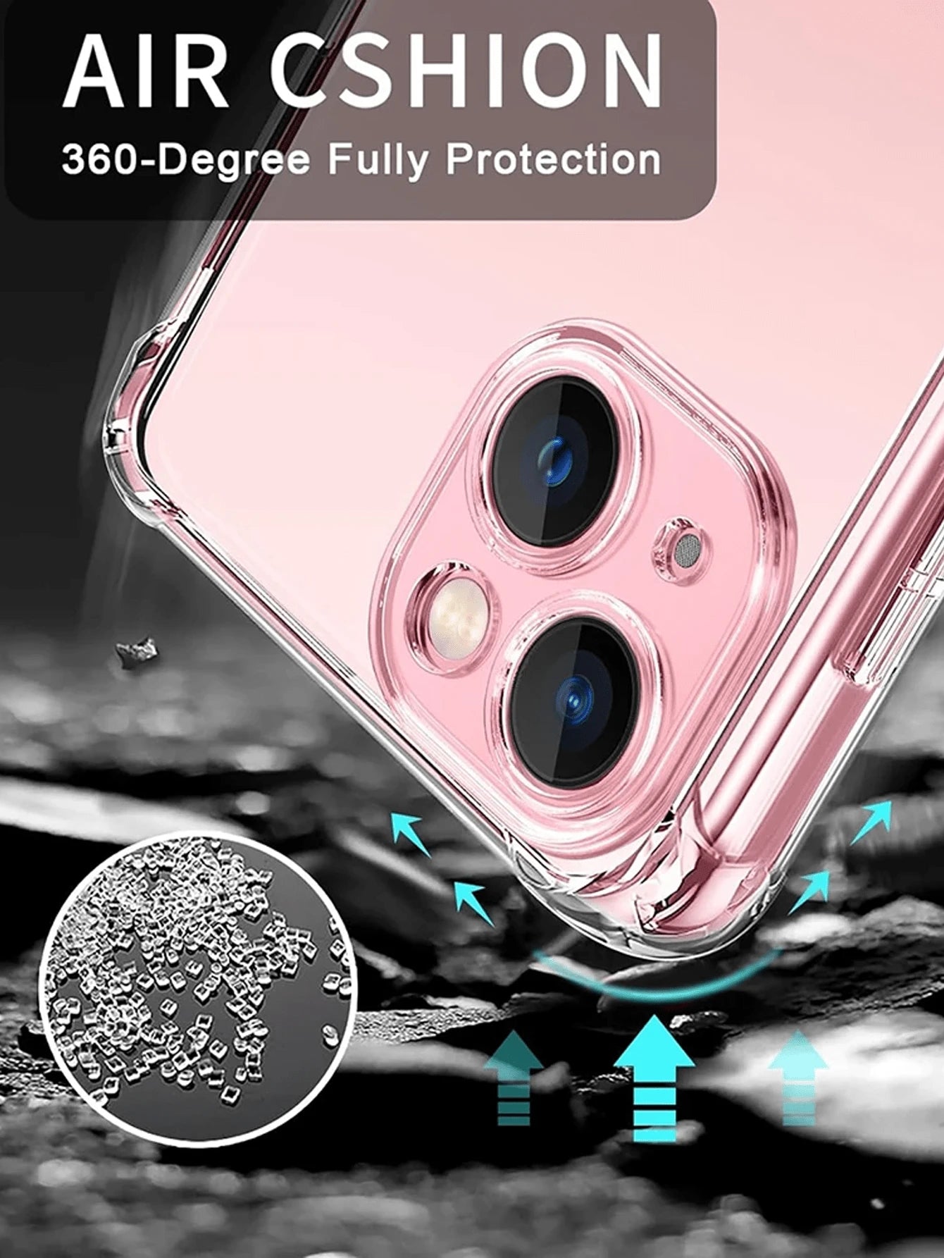 Silicone TPU Screen Protection Transparent Shockproof Phone Case With Corner Airbags Plain Material Basic Phone Cases Compatible With IPhone Galaxy TPU Protective Back Cover International Version Not