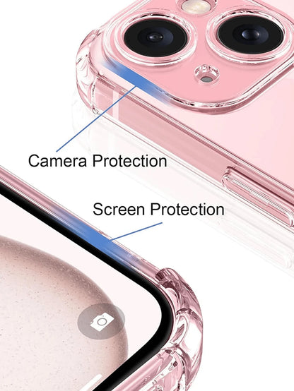 Silicone TPU Screen Protection Transparent Shockproof Phone Case With Corner Airbags Plain Material Basic Phone Cases Compatible With IPhone Galaxy TPU Protective Back Cover International Version Not