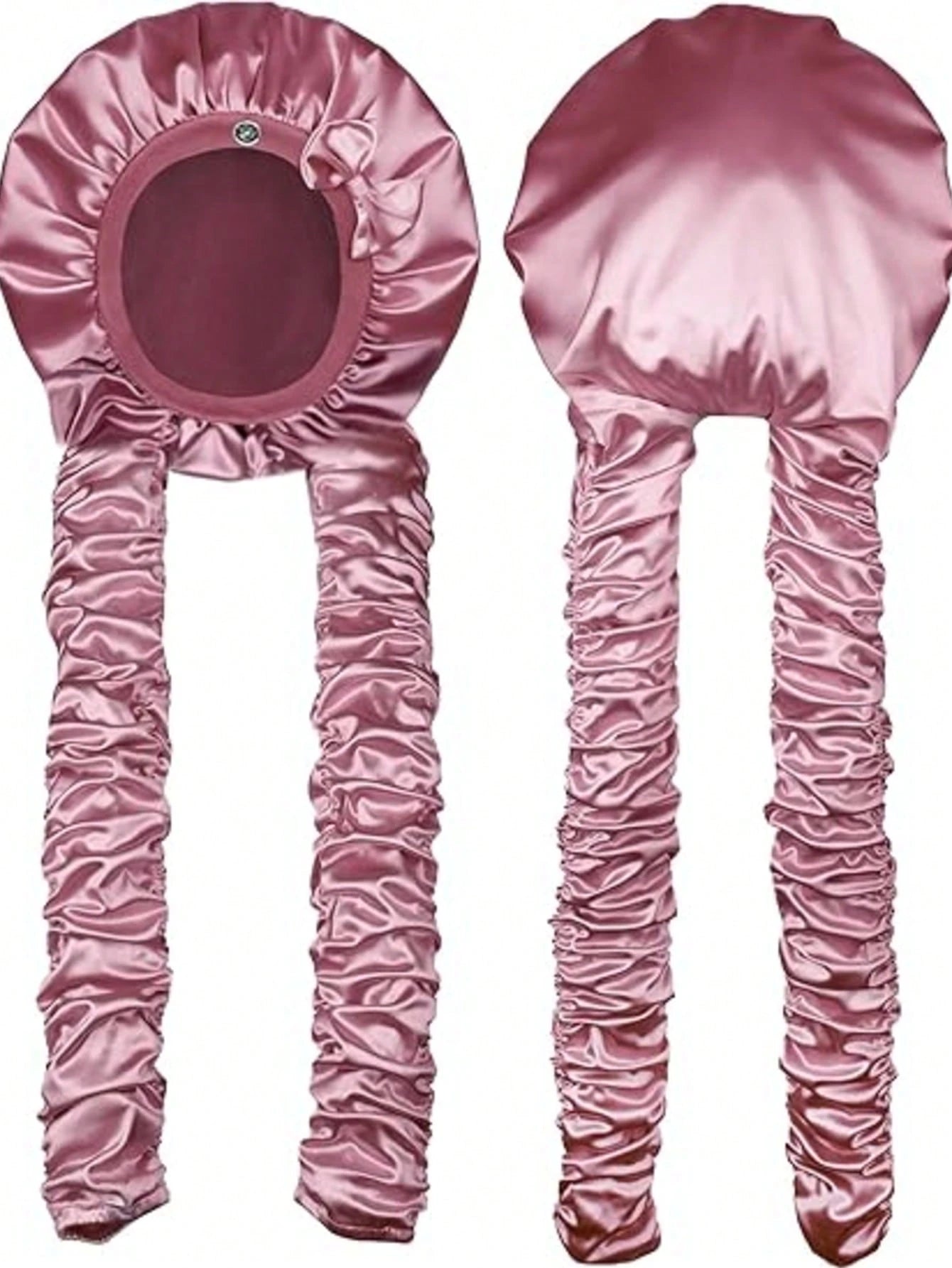 Silk-Like Satin Bonnet For Women – Long Sleep Cap With Bow, Hair Bonnet For Braids & Curls, Travel Essentials & Heatless Curls Tool.