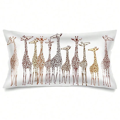 Silk Satin Pillowcase For Hair And Skin,Giraffe Long Pillow Cover FKing Size Pillowcases Envelope Closure,Wild Animals Africa Cute Cartoon Giraffes Pillow Covers For Sleeping,Bed,20\X40\