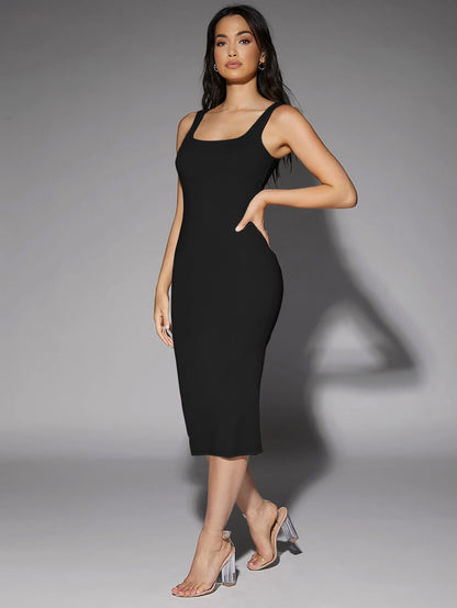 Silquee Low Back Solid Tank Dress,Summer Dresses For Women