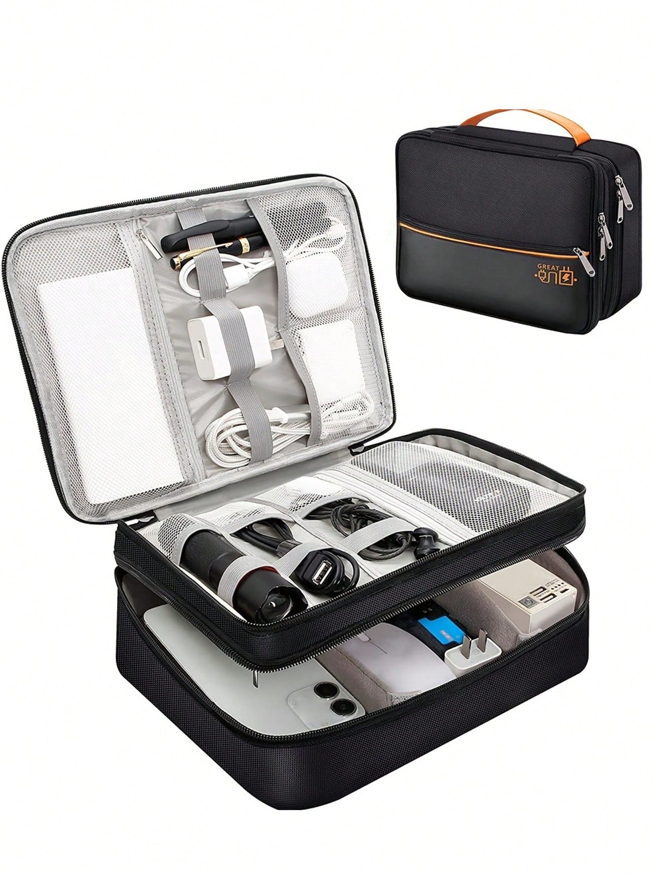 Simple Data Cable Zipper Bag, Portable Travel Organizer, Lightweight Storage Containercharger Case Office Must Haves Digital Bag Cable Camerabag Electronic Data Cable Organizer Storage Power Bank Cove