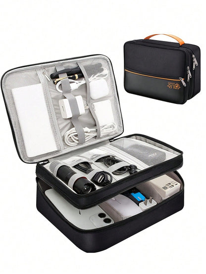 Simple Data Cable Zipper Bag, Portable Travel Organizer, Lightweight Storage Containercharger Case Office Must Haves Digital Bag Cable Camerabag Electronic Data Cable Organizer Storage Power Bank Cove