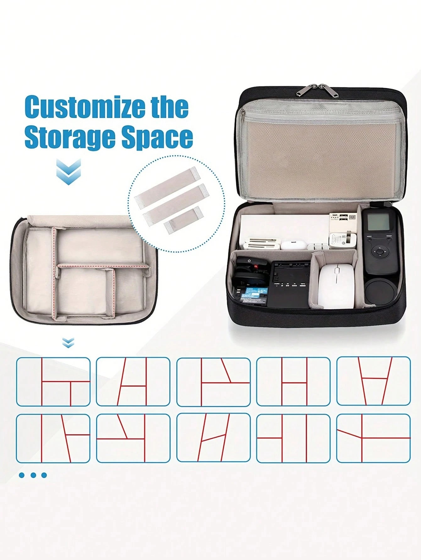 Simple Data Cable Zipper Bag, Portable Travel Organizer, Lightweight Storage Containercharger Case Office Must Haves Digital Bag Cable Camerabag Electronic Data Cable Organizer Storage Power Bank Cove