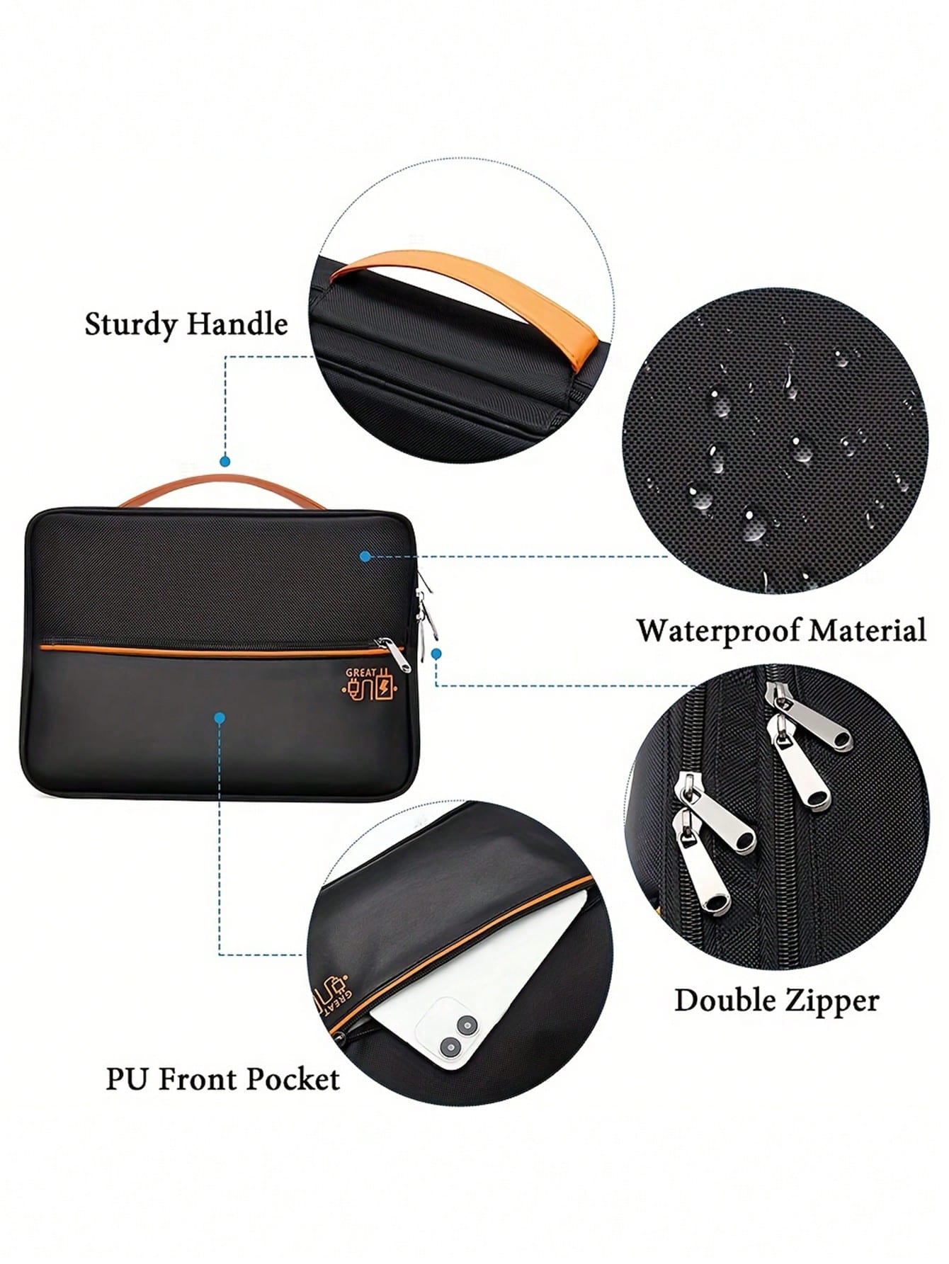 Simple Data Cable Zipper Bag, Portable Travel Organizer, Lightweight Storage Containercharger Case Office Must Haves Digital Bag Cable Camerabag Electronic Data Cable Organizer Storage Power Bank Cove