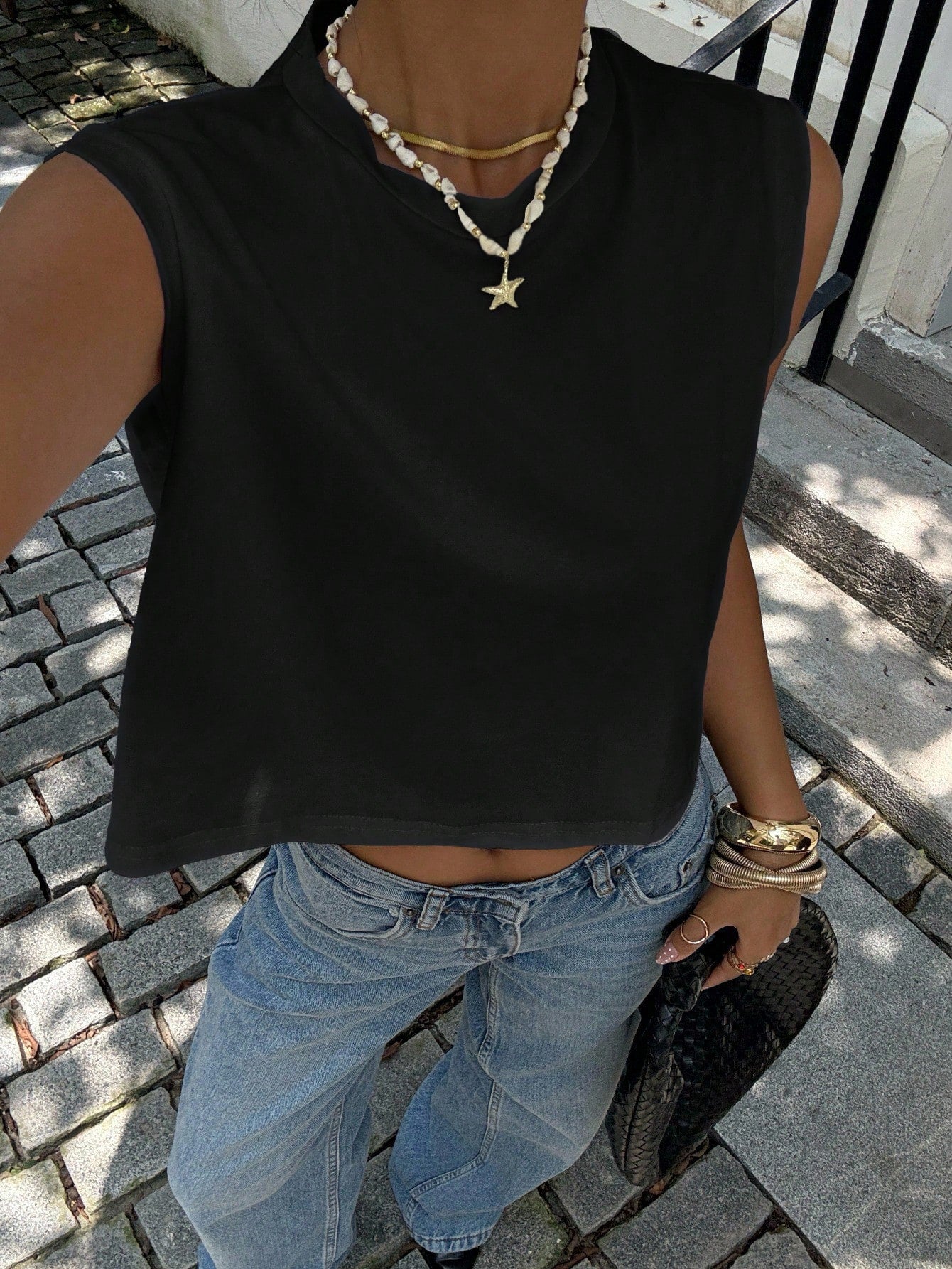 Siren Gaze Solid Tank Top White Summer Casual White