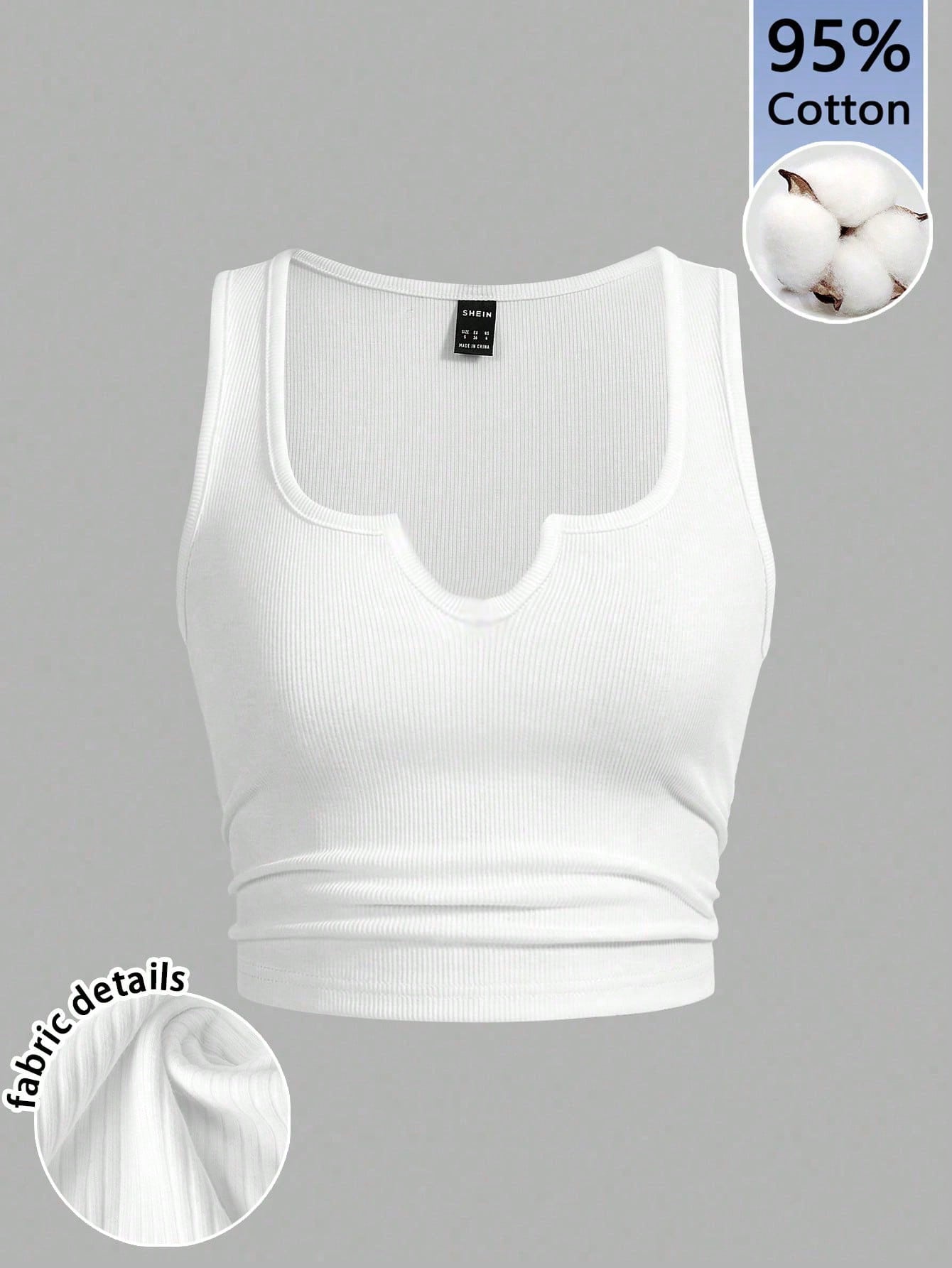 Slaydiva Casual Formal Versatile Plus Size Tank Top, Minimalist Design Suitable For Summer, 95 Cotton, Soft And Comfortable Fabric White Evening