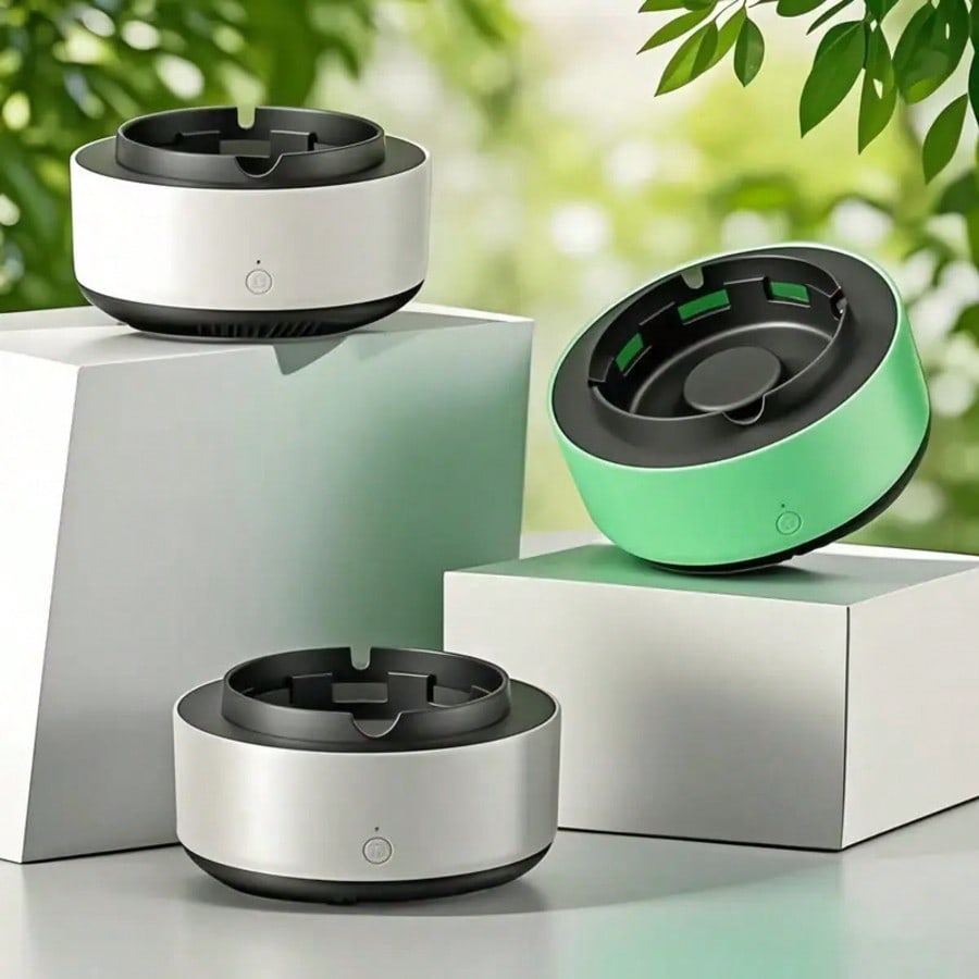 Smart Ashtray Self Extinguishing, 2 In 1 Ashtray With Filter Multifunctional Smokeless Ashtray For Home Car Office