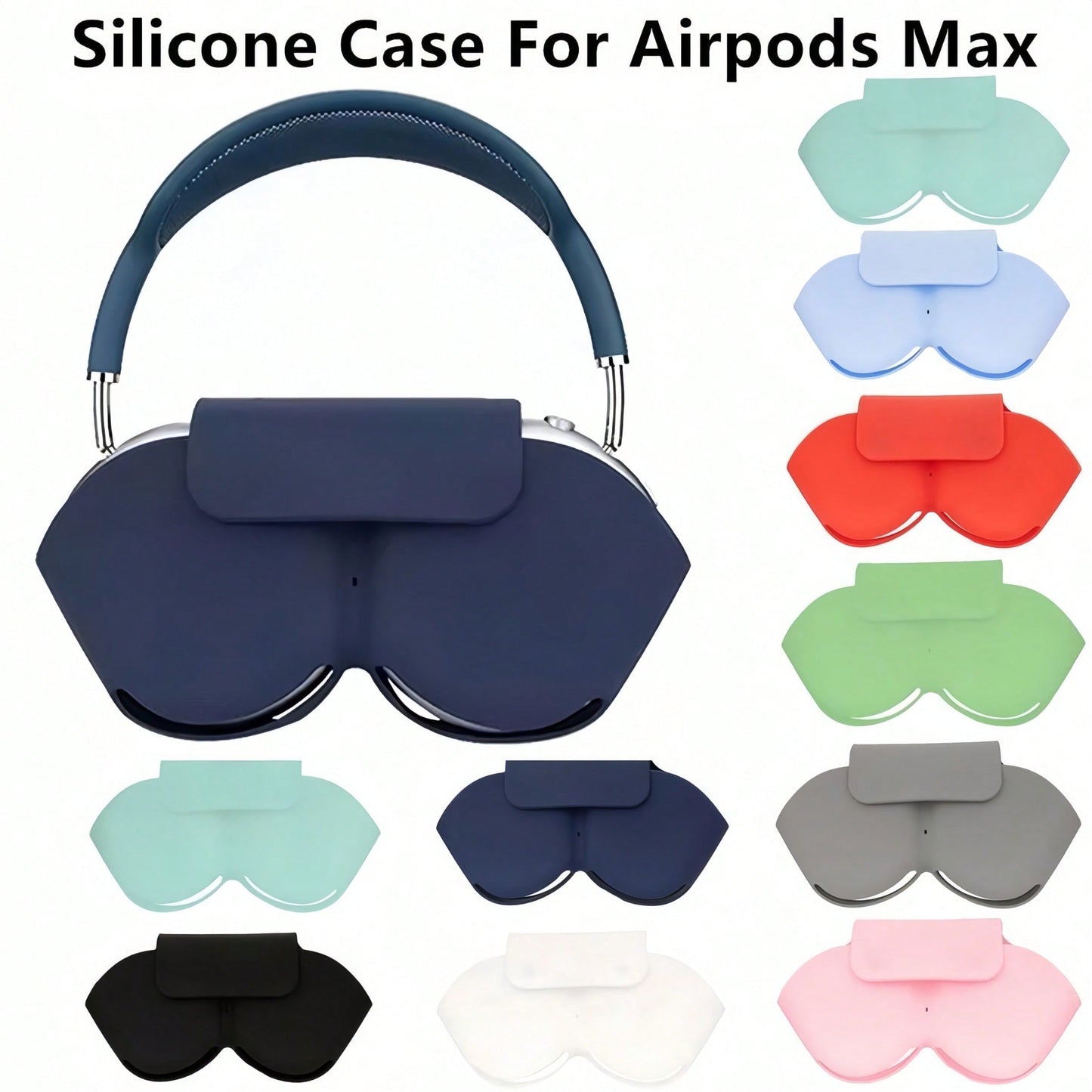 Smart Case Silicone Storage Bag With AirpodsMax, Headphones Protective Case Magnetic Close Dustproof Portable Carry Travel Storage Bag Compatible With AirPod Max
