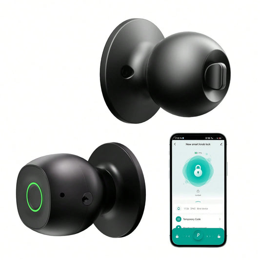 Smart Door Knob Lock,Keyless Entry Door Lock With Fingerprint, Biometric Entry,App-Controlled Wireless Connection, Physical Key,Suitable For Bedroom Home Hotel Office