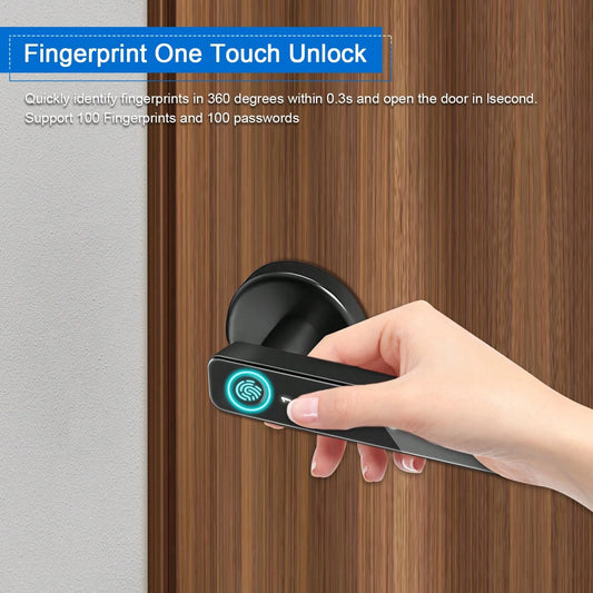 Smart Door Locks With Fingerprint Recognition, Keyless Entry, Fingerprint Door Locks, With Handle, App/IC Card/PIN/Key/Fingerprint Biometric Electronic Keyless Entry For Bedrooms, Homes, Hotels, And O