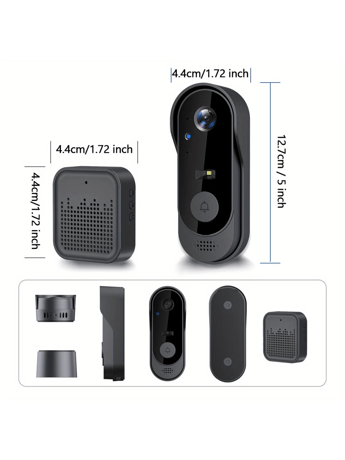 Smart Wireless Video Doorbell Camera, Supports Night Vision, Real-Time Alerts, Voice Changer, Photo/Video Capture, And Two-Way Audio
