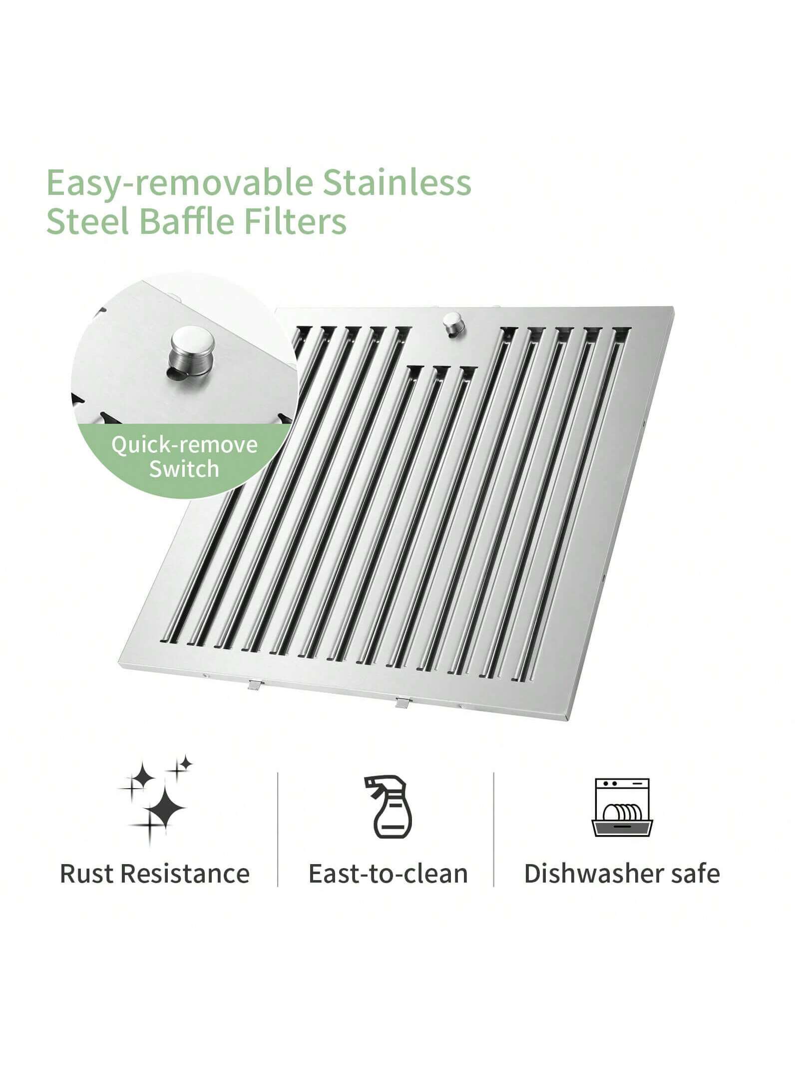 SNDOAS Range Hood 30 Inches,Stainless Steel Wall Mount Range Hood,Vent Hood 30 Inch W/Touch Control,Ducted/Ductless Convertible,Chimney-Style Over Stove Vent Hood,Kitchen Hood,Baffle Filters