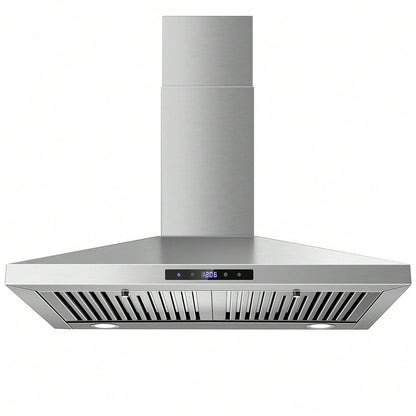 SNDOAS Range Hood 30 Inches,Stainless Steel Wall Mount Range Hood,Vent Hood 30 Inch W/Touch Control,Ducted/Ductless Convertible,Chimney-Style Over Stove Vent Hood,Kitchen Hood,Baffle Filters