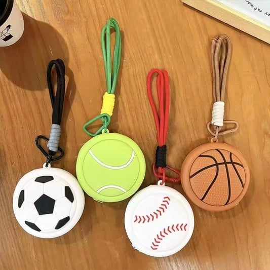 Soccer Sports Style Ball-Shaped Coin Purse, Basketball Earphone Storage Bag, Small Waterproof Storage Pouch, Personal Use