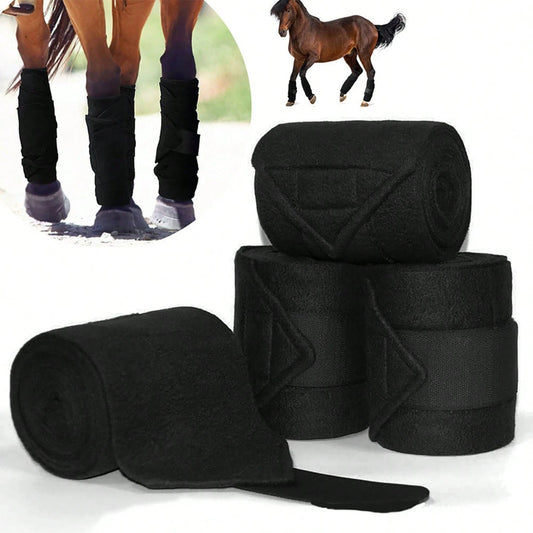 Soft Fleece Horse Polo Leg Bandages, Elastic Shock Absorbent Equine Leg Protective Wraps For Riding Training ﻿