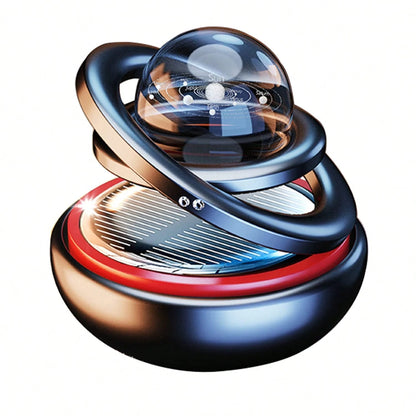 Solar Powered Car Air Freshener, Rotating Solar System Car Aromatherapy Diffuser Ornament, Dashboard Kinetic Decoration, Auto-Spinning Car Interior Scents