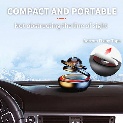 Solar Powered Car Air Freshener, Rotating Solar System Car Aromatherapy Diffuser Ornament, Dashboard Kinetic Decoration, Auto-Spinning Car Interior Scents