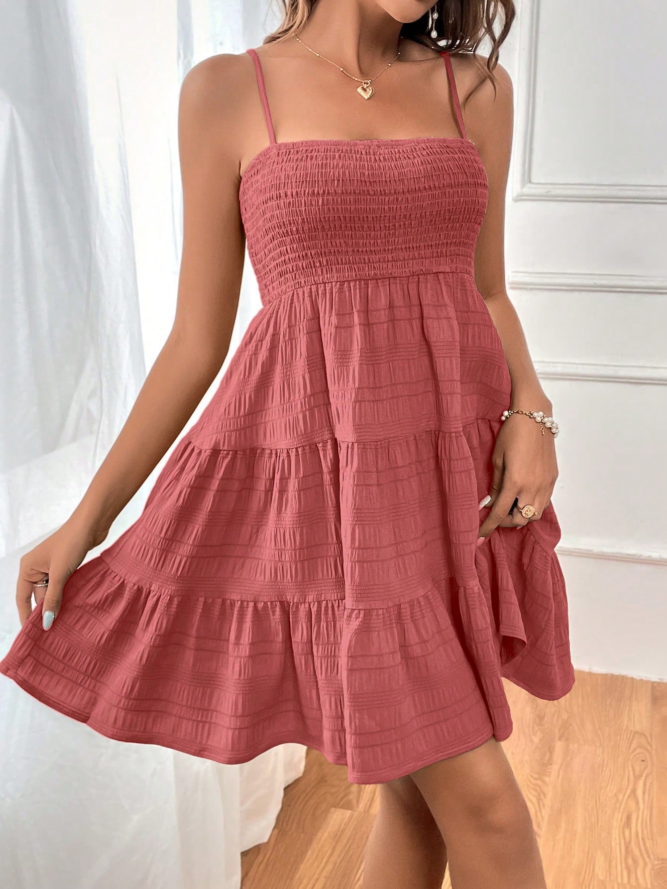 Soleia Casual Summer Halter Neck Dress With Ruffled Hem