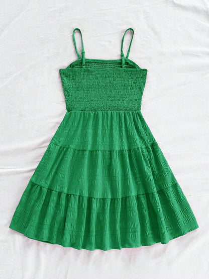 Soleia Casual Summer Halter Neck Dress With Ruffled Hem