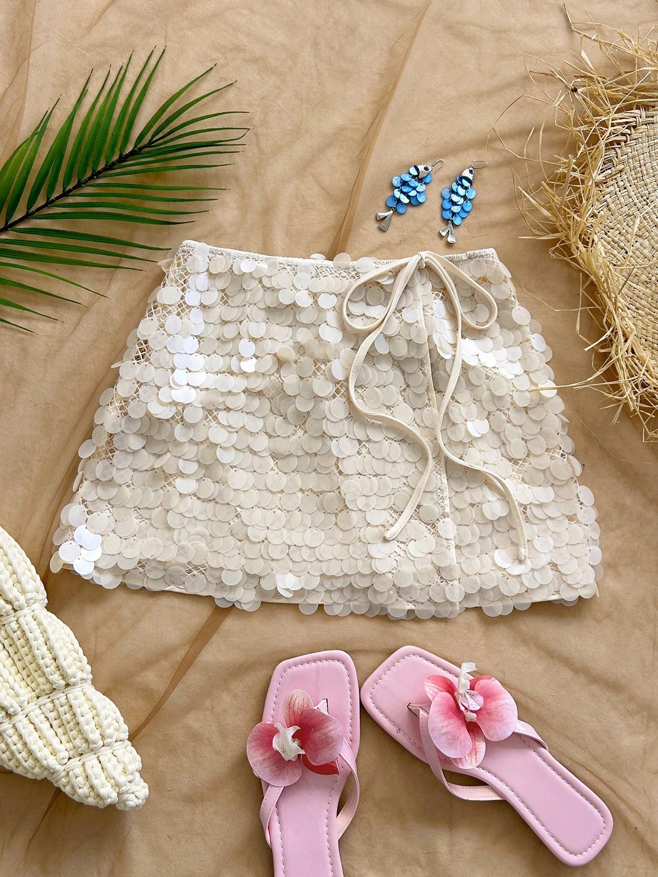 Soleia New Sexy Low-Waist Sequin Mini Skirt, Bohemian, Boho, Vacation, Vintage, Holiday, Beach, Cruise