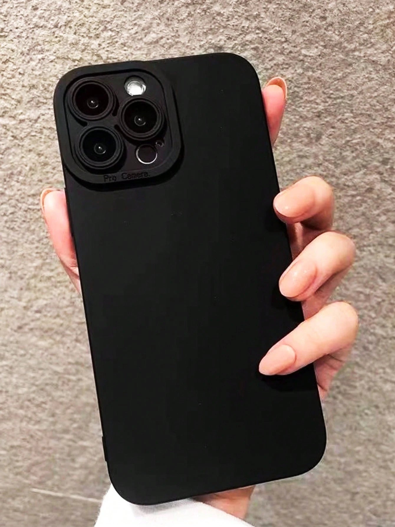 Solid Color Minimalist Black Silicone Shockproof Angel's Eye Full Coverage Silicone Shockproof Phone Case, Compatible With Iphone 15 Pro Max, 16/16 Pro Max/16 Plus, 11/11 Pro Max, 13/13 Pro Max/13 Min