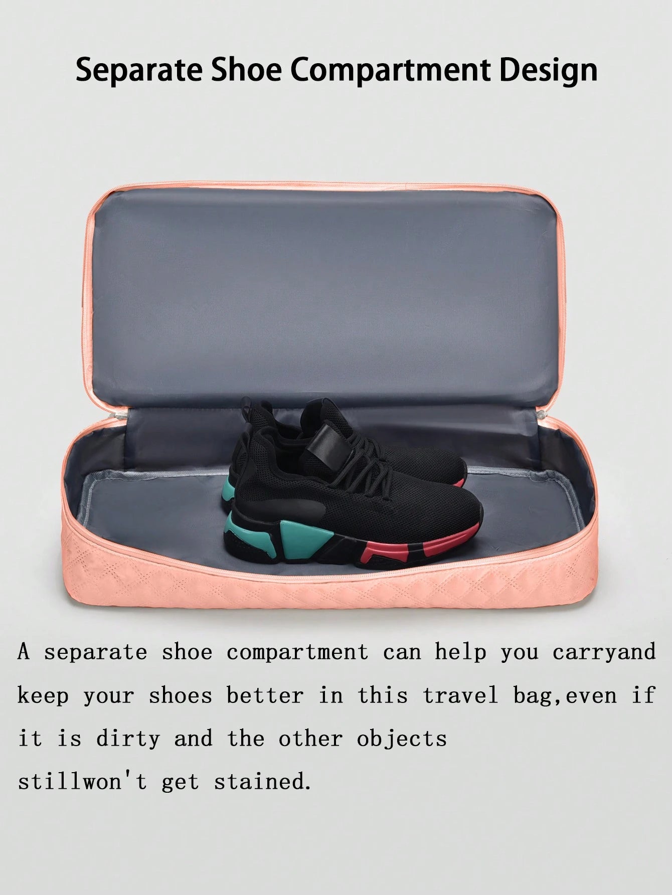 Solid Color Unisex Travel Luggage Zipper Tote Bag With Multi-Functional Independent Shoe Compartment, Suitcases Travel Luggage, Portable, Lightweight