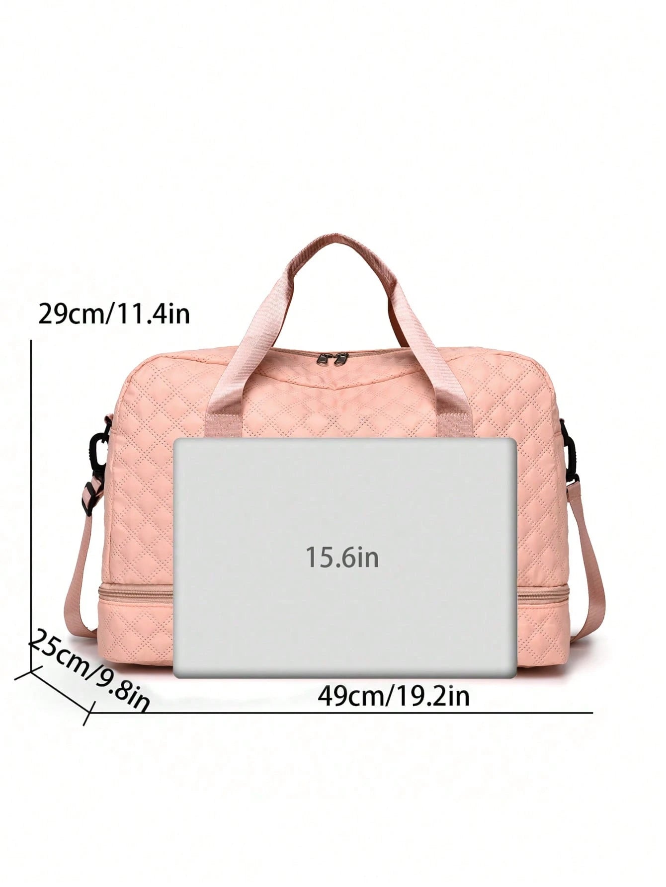 Solid Color Unisex Travel Luggage Zipper Tote Bag With Multi-Functional Independent Shoe Compartment, Suitcases Travel Luggage, Portable, Lightweight