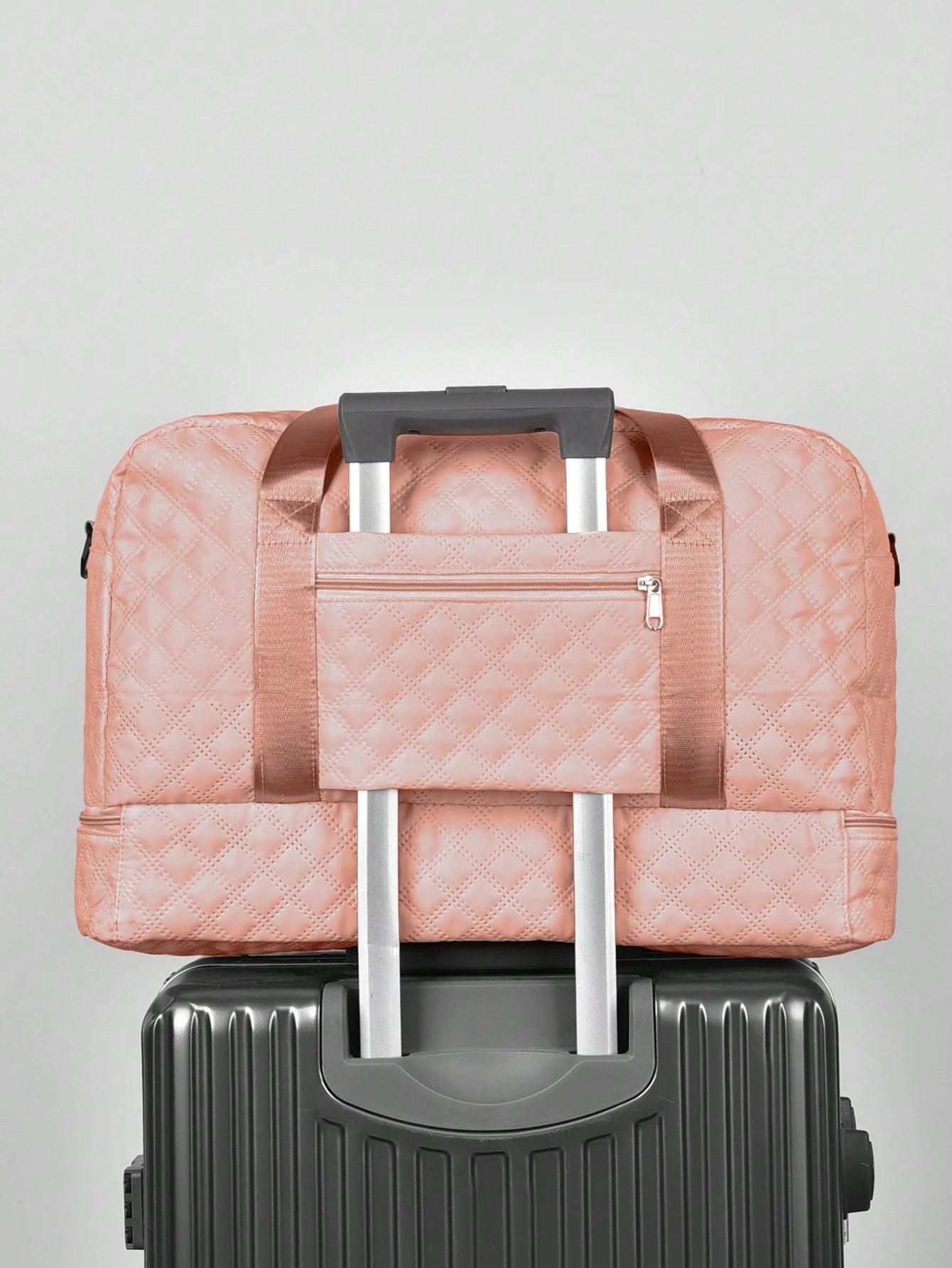 Solid Color Unisex Travel Luggage Zipper Tote Bag With Multi-Functional Independent Shoe Compartment, Suitcases Travel Luggage, Portable, Lightweight